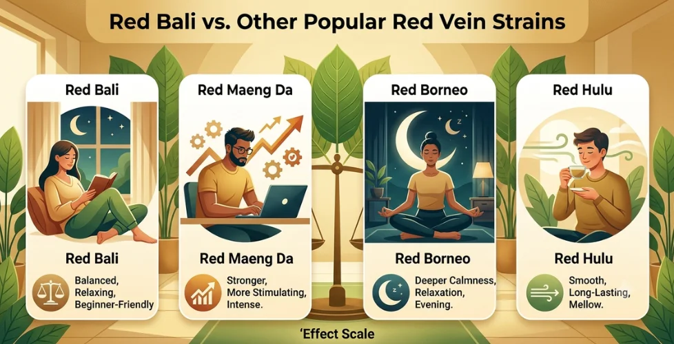 Red Bali vs. Other Popular Red Vein Strains