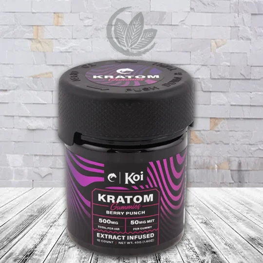 Koi Kratom Extract Infused Gummies 10ct Jar Berry Punch
