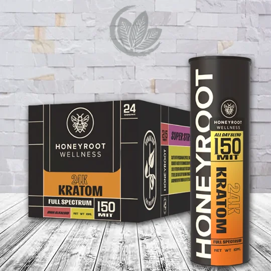 Honeyroot Full Spectrum 24K Blackout Kratom Shot 150mg Full Case (24ct)