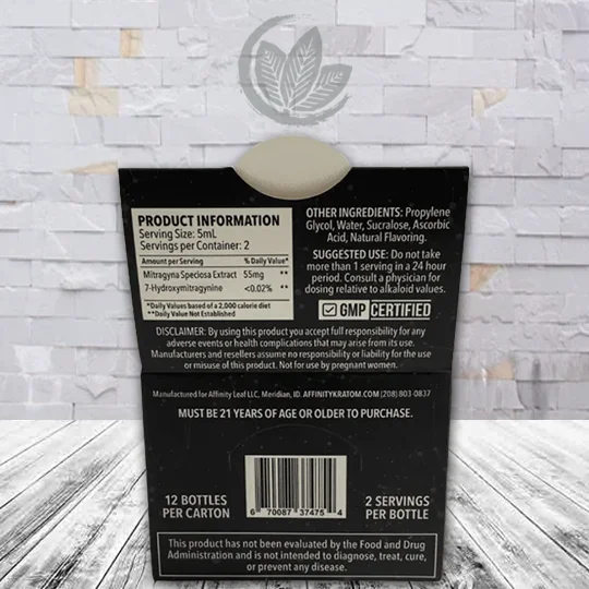 Astral Kratom Nano Emulsified Kratom Extract Shot 10ml Full Case (12ct) Ingredient List + Warning Labels