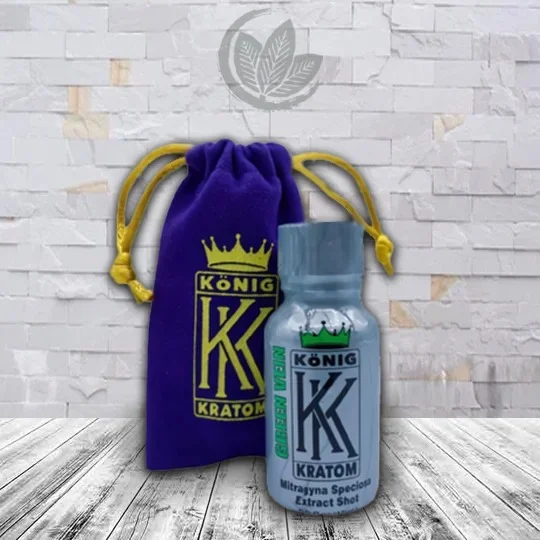 Konig Kratom Extra Strength Liquid Extract 15ml-Green Vein Shot + Carrying Pouch