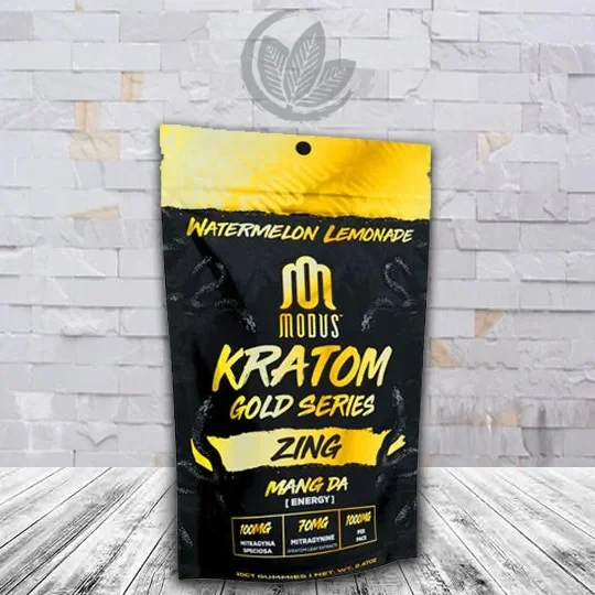 Modus Gold Series Kratom Extract Gummies 1000mg Zing-Maeng Da Watermelon Lemonade Flavor