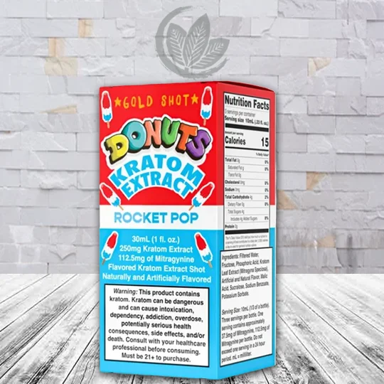 Donuts Liquid Kratom Extract Gold Shot 30ml Rocket Pop