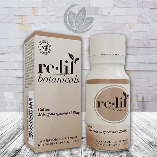 Re-Lif Botanicals Liquid Kratom Extract Shot 250mg Coffee