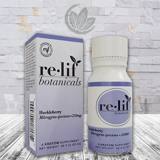 Re-Lif Botanicals Liquid Kratom Extract Shot 250mg Huckleberry
