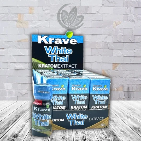 Krave Botanicals White Thai Kratom Extract Shot Full Case (12ct)