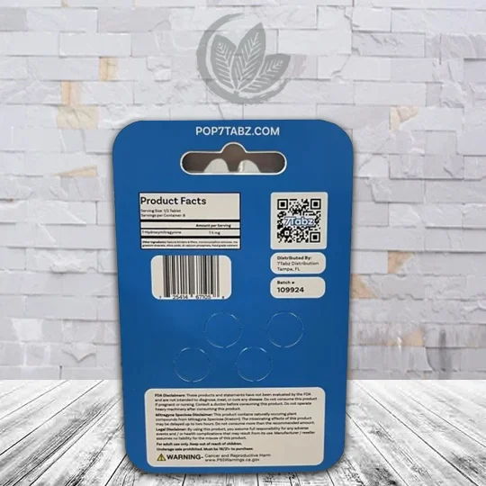 7Tabz Pure 7-Hydroxymitragynine Extract Tablets 4ct Single Blister Pack Supplement Facts