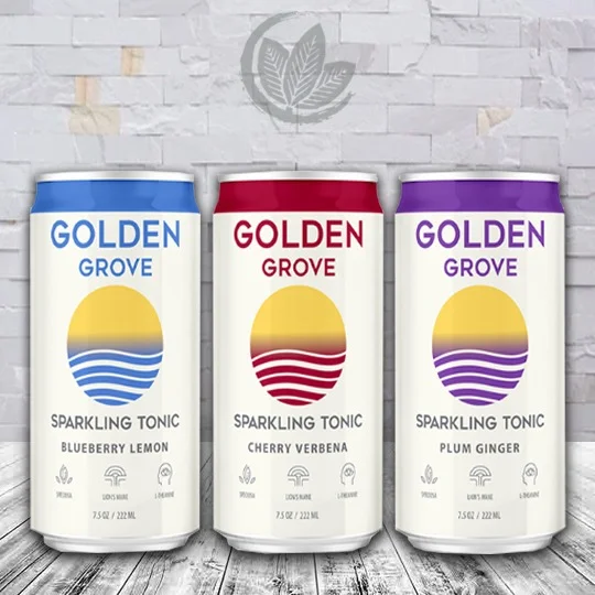 Golden Grove Kratom + Lion's Mane Sparkling Tonic 7.5oz