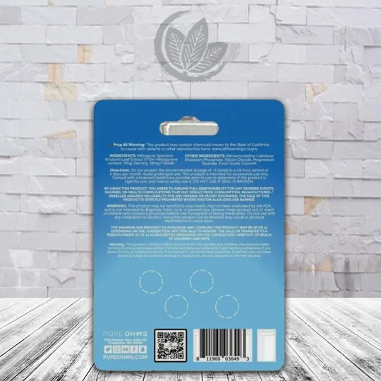 Pure Ohms 7-Hydroxymitragynine Tablets 4ct Berry Bliss Supplement Facts