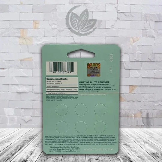 7OHMZ 7-Hydroxymitragynine Extract Tablets 6ct Supplement Facts
