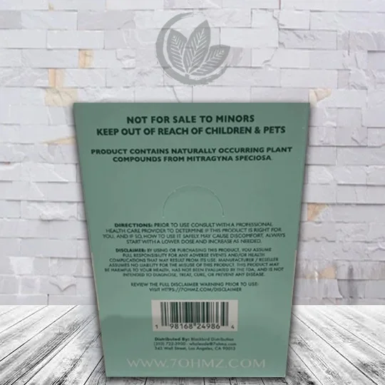 7OHMZ 7-Hydroxymitragynine Extract Tablets Full Case (20ct) Instructions + Supplement Facts