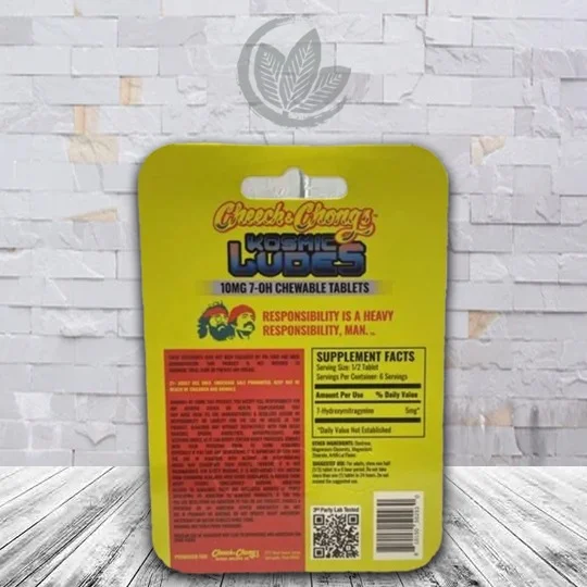 Cheech & Chongs Kosmic Ludes 7-OH Chewable Tablets 10mg Mango Supplement Facts (1)
