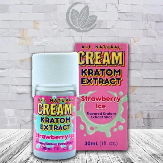 Cream All Natural Liquid Kratom Extract Shot 150mg Strawberry Ice