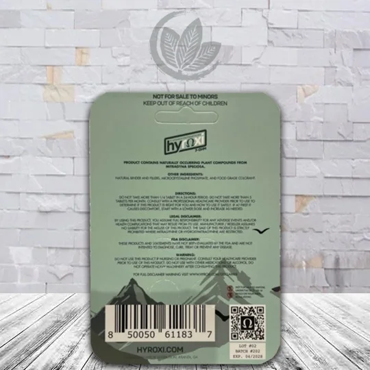 Hyroxi Advanced Botanical Alkaloids 7-OHM Tablets 4ct Supplement Facts + Labs