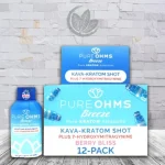 Pure Ohms Breeze 7-Hydroxymitragynine Kratom + Kava Shot 2oz Full Case (12ct)