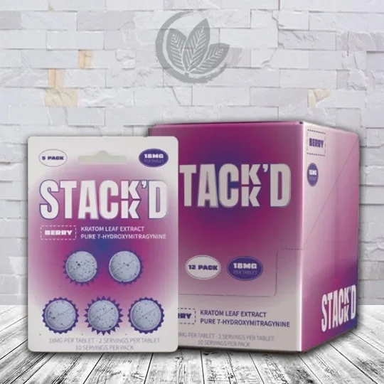 STACK'D Pure 7-Hydroxymitragynine Tablets Berry Full Case (12ct)