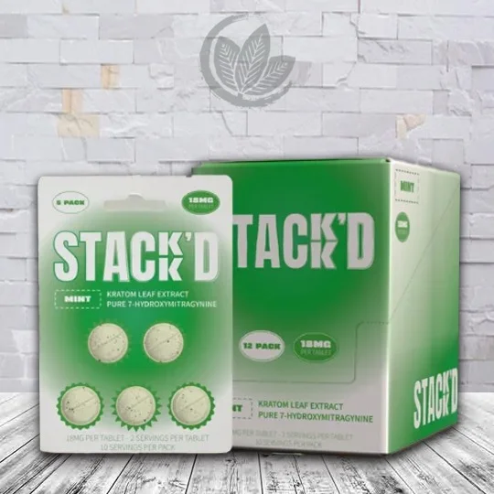 STACK'D Pure 7-Hydroxymitragynine Tablets Mint Full Case (12ct)