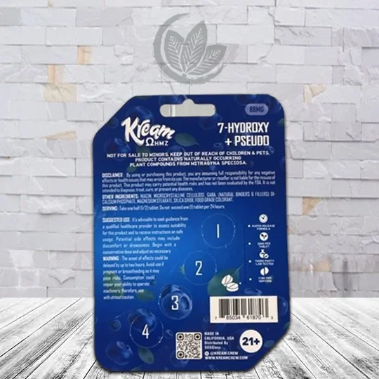 Kream 7OH Hydroxy + Pseudo Extract Tablets 4ct Blueberry Supplement Facts