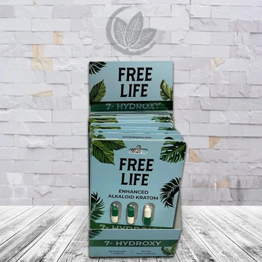 Free Life Enhanced Alkaloid 7-Hydroxy Extract Capsules Full Case 10ct