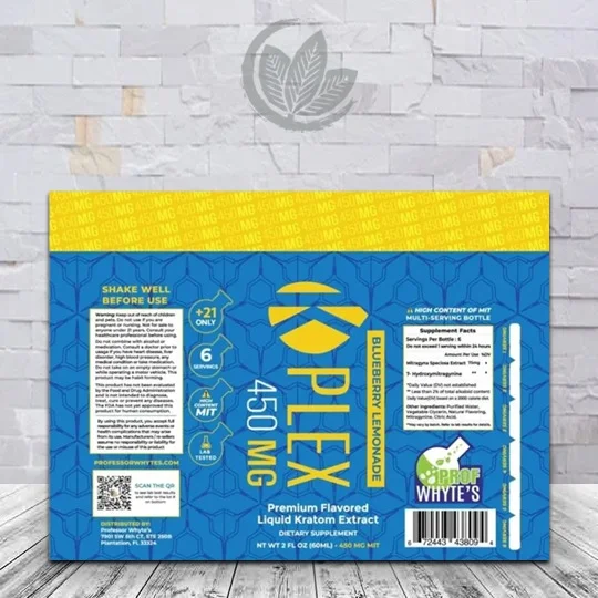 Prof Whytes K-Plex Liquid Kratom Extract Shot 450mg Supplement Facts