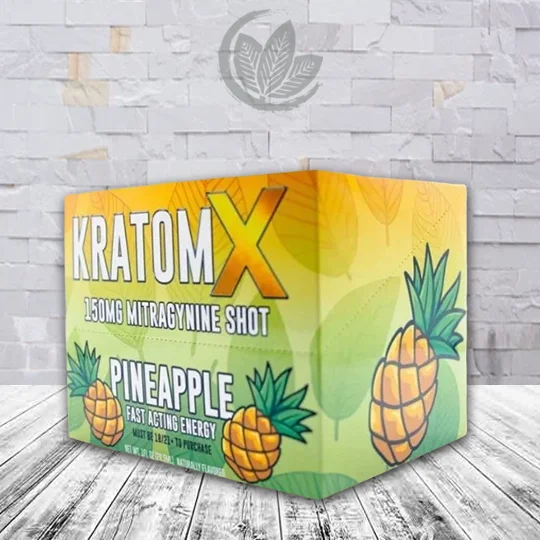KratomX Liquid Kratom Extract Shot 1oz Pineapple Full Case (12ct)