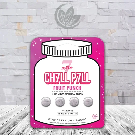 Astro 7 Ch7ll P7ll 7-Hydroxymitragynine Extract Tablets 4ct flavor Fruit Punch