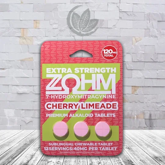 Zohm 7-Hydroxymitragynine Extra Strength Alkaloid Tablets 40mg - Cherry Limeade 3ct Single Pack