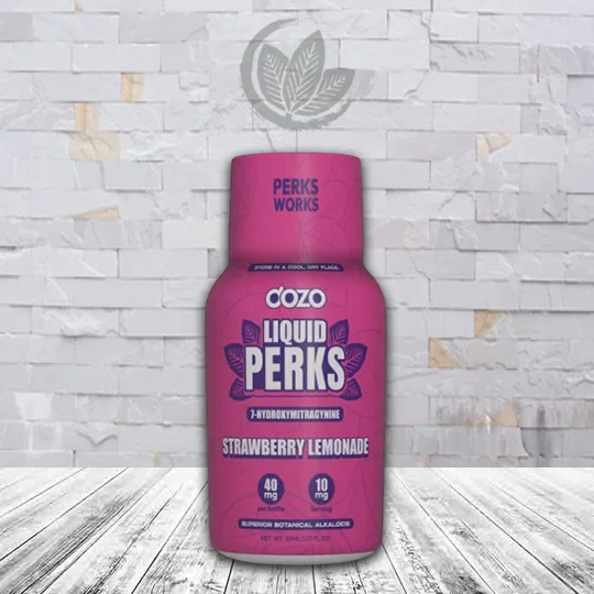 Dozo Liquid PERKS 7-Hydroxymitragynine Extract Shot 40mg Strawberry Lemonade