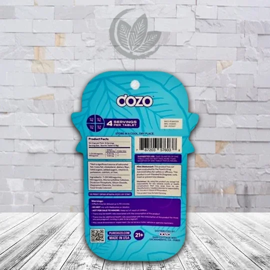 Dozo PERKS Extra Strength 7-OH Extract Tablets 4ct Chill Berry (Mellow Blend) Supplement Facts
