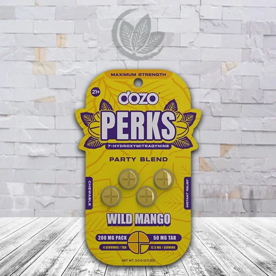 Dozo PERKS Extra Strength 7-OH Extract Tablets 4ct Wild Mango (Party Blend)