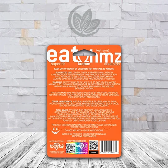 Eat Ohmz Orange 4ct Blister Pack supplement facts
