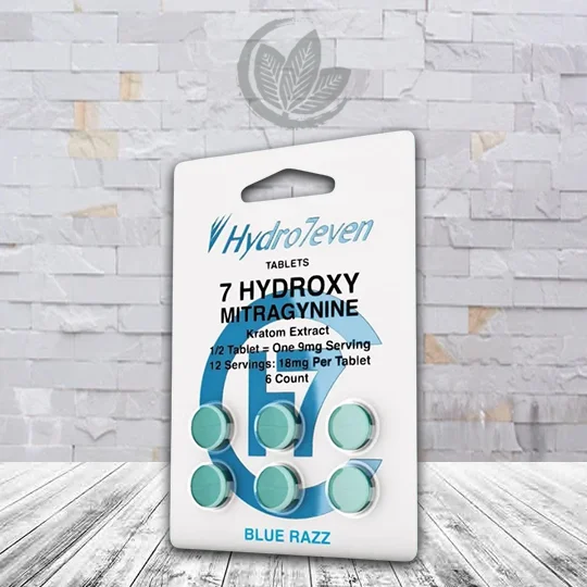 Hydro7even 7-Hydroxy Mitragynine Kratom Extract Tablets 6ct Blue Razz