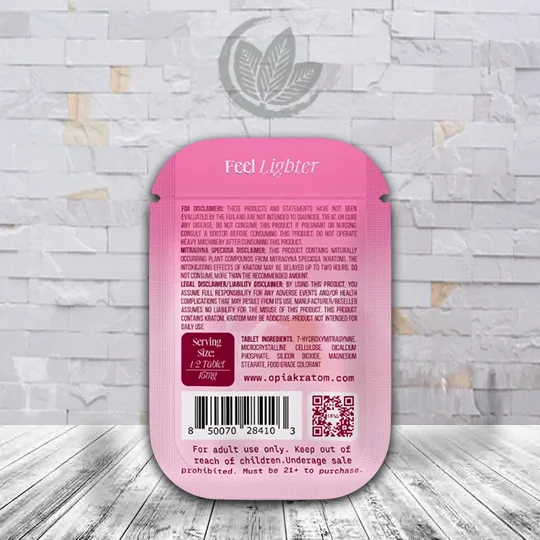 OPiA 7-Hydroxymitragynine High Potency Chewable Tablet 1ct Pink Strawberry Supplement Facts