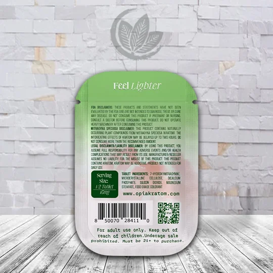 OPiA 7-Hydroxymitragynine High Potency Chewable Tablet 1ct Watermelon Supplement Facts