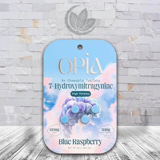 OPiA 7-Hydroxymitragynine High Potency Chewable Tablets 4ct Blue Raspberry
