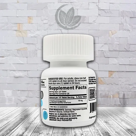 Press'd 7-Hydroxymitragynine Tablets 10ct Bottle - Back