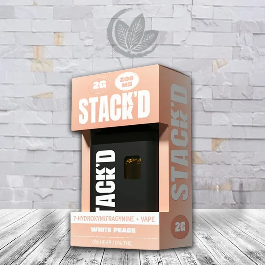 STACK’D Pure 7-Hydroxymitragynine Disposable Vape 2g White Peach