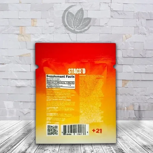 STACK’D Pure 7-Hydroxymitragynine Tablets 2ct Supplement Facts Mango