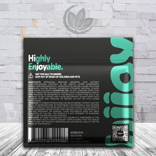 Hijoy 7-Hydroxy With Pseudo Chewable Tablets 4ct Mighty Mint Supplement Facts