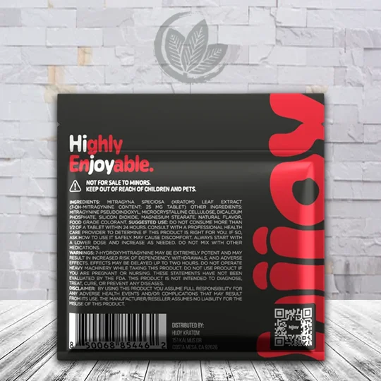 Hijoy 7-Hydroxy With Pseudo Chewable Tablets 4ct The OG Supplement Facts
