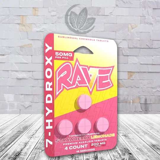 Rave 7-Hydroxy Tablets 200mg Blister Pack - Strawberry Lemonade (1)