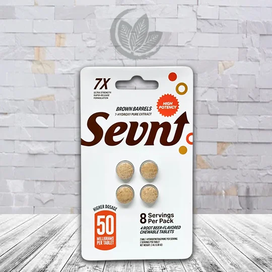 Sevn Ultra Strength 7-Hydroxy Chewable Extract Tablets 4ct Brown Barrels (Root Beer)