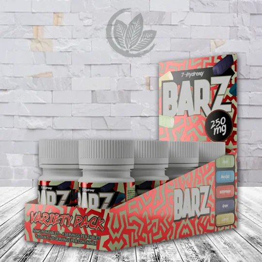 Barz 7-Hydroxymitragynine Extra Strength 250mg - Bulk DISPLAY CASE = 8 JARs = 40 Tablets