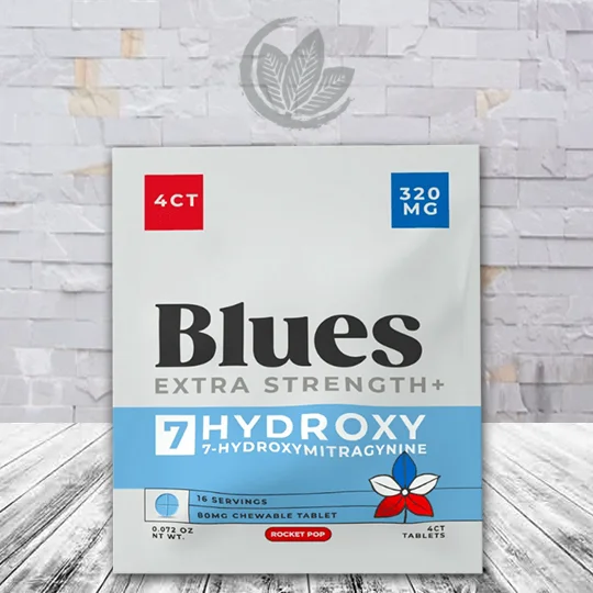 Blues Extra Strength 7-Hydroxy Extract Tablets 80mg - Rocket Pop 4ct Pack