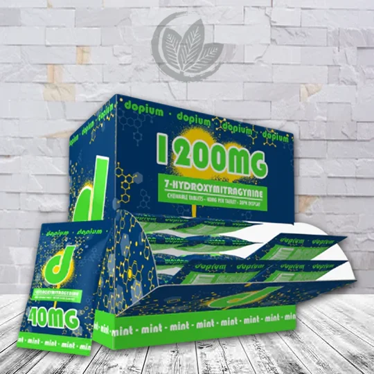 Dopium 7-Hydroxymitragynine Chewable Extract Tablets Full Case 30ct Mint