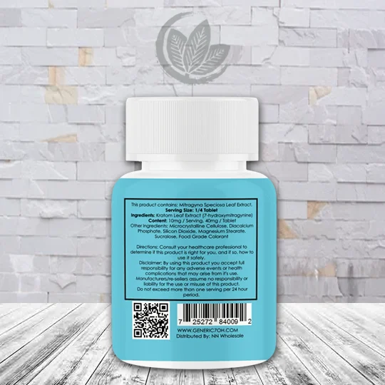 Generic RX 7-Hydroxymitragynine Extra Strength 160mg - Blue Raspberry -- Single Bottle -- 4ct - Product facts