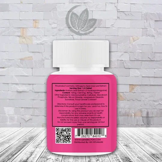 Generic RX 7-Hydroxymitragynine Extra Strength 160mg - Watermelon -- Single Bottle -- 4ct - Product facts