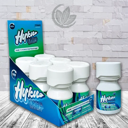 Hyku Ultra Boost 7-Hydroxymitragynine Tablets 100mg - Blue Razz BULK CASE DEAL 6 x 7ct = 42 Tablets