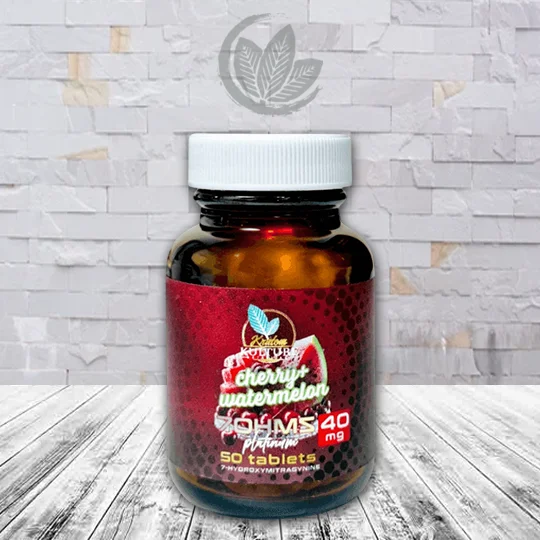 Kratom Kulture 7OHMZ Platinum Tablets 40mg - Cherry Watermelon 50ct Bottle