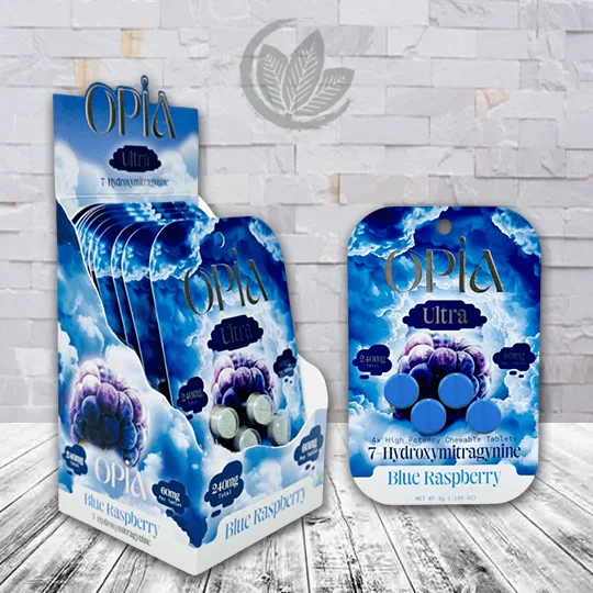 Opia Ultra 7-OH High Potency Chewable Tablets 60mg Per Tablet- Blue Raspberry